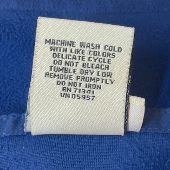 LL Bean Fleece Pullover Jacket Blue 1/4 Zip Sweatshirt Long Sleeve Men Sz Large - Picture 6 of 6